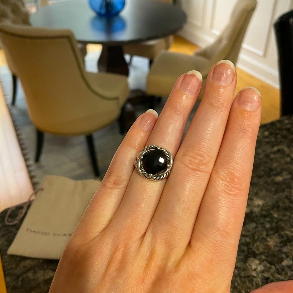 Authentic David Yurman Black Onyx Infinity Ring